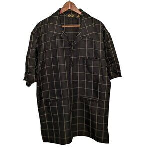 J. Vital Black White Checkered Womens Dress XL Polyester Short Sleeve